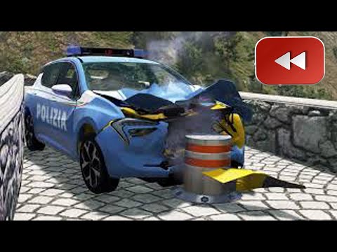 Reverse Cars vs Bollards – BeamNG.Drive#14