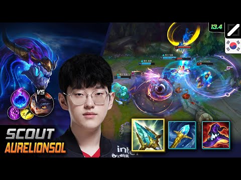 Scout Mid Aurelion Sol Build Rod of Ages Arcane Comet - LOL KR 13.4