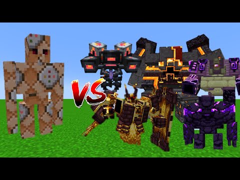 Command Block Golem Vs L_Ender's Cataclysm Bosses - Minecraft Mob Battle