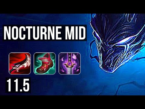 NOCTURNE vs MALPHITE (MID) | 2.1M mastery, 6 solo kills, 1100+ games | KR Diamond | v11.5