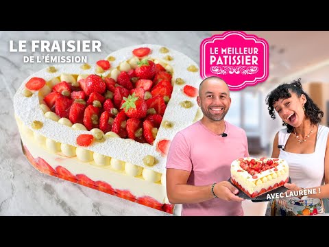 Reimagined Strawberry Cake with Basil and Lemon in Heart Shape