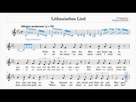 Lithauisches Lied (Chopin) | E♭Major | ABRSM Grade 6 | List D | 72 bpm | Sing-Along