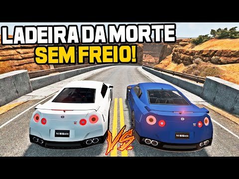 LADEIRA DA MORTE SEM FREIO DE NISSAN GT-R - BeamNG Drive Online