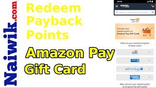 Redeem Payback Points to Amazon pay Gift Card