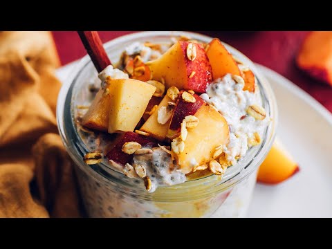 Peaches and Cream Overnight Oats | Minimalist Baker Recipes