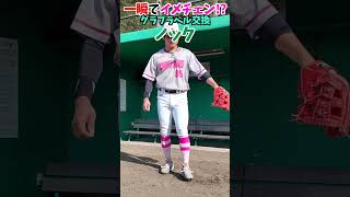 グラブのラベル交換をしてみた... 😂😂😂 #shorts #野球 #funny