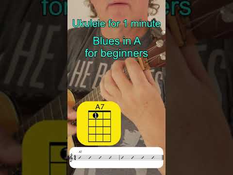 Ukulele for 1 minute - 12 Bar Blues in A #Shorts