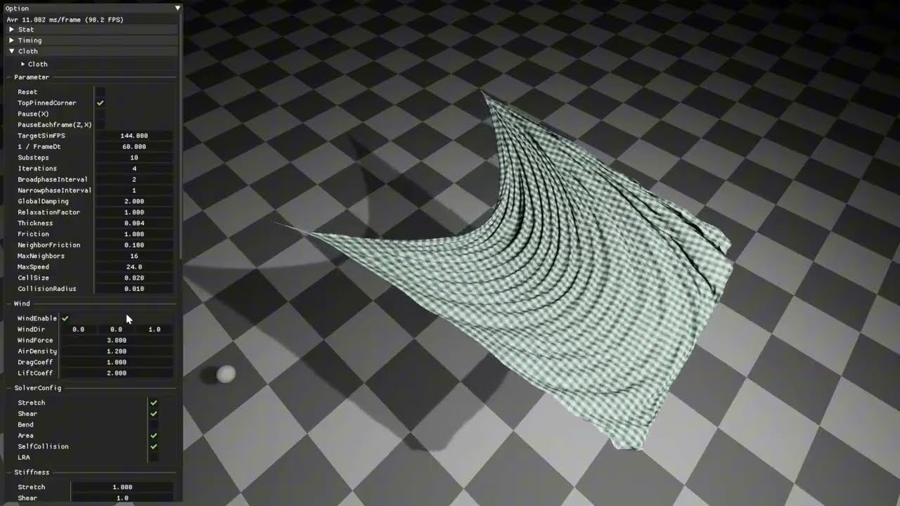 XPBD Cloth Simulation