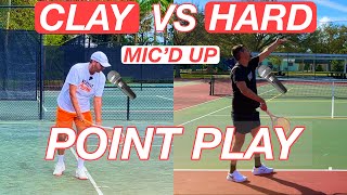 Clay Court vs Hard Court Tennis Tactics Mic’d Up 🎤  Point Play Presentation with 2 Players