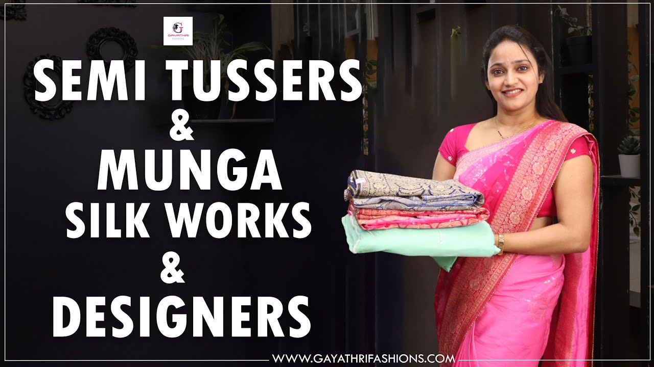 <p style="color: red">Video : </p>Semi tussers| Munga silk works| Designers 2023-01-27
