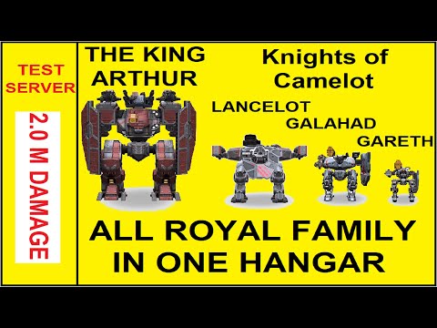 ARTHUR LANCELOT GALAHAD GARETH all royal family bots in one hangar war robots