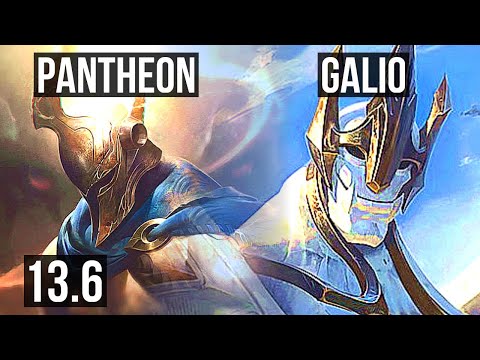 PANTHEON vs GALIO (MID) | 4.9M mastery, 1100+ games, 8/3/9, Dominating | KR Master | 13.6