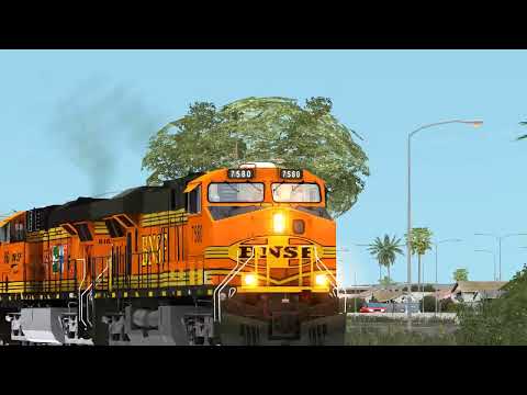 BNSF ES44DC 7580 Leading Q-585 With a Amazing Narrow Front 2 Piece 1L K5HL