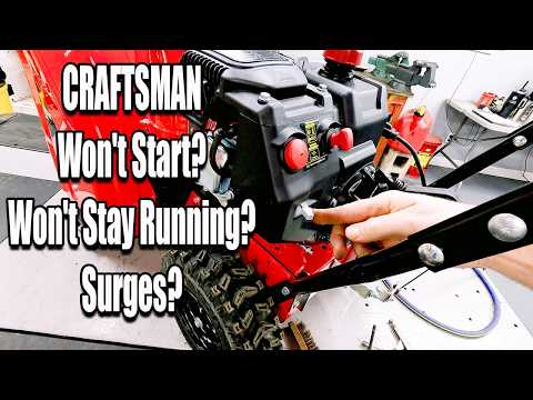 Craftsman Select 24 Snowblower Easy Fix Watch This If Yours Won't Start, Won't Stay Running / Surges