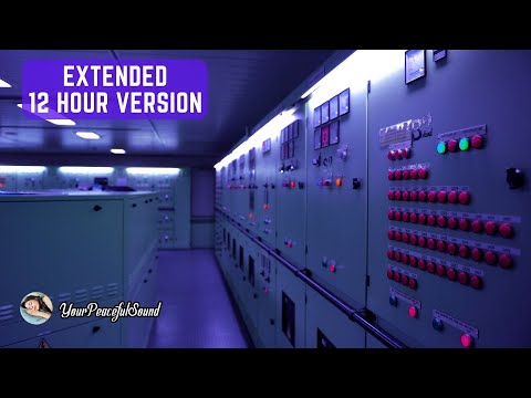 Ship Engine Room Sound | White Noise Sounds | Relax, Sleep, Calm | 12 Hours Extended Black Screen