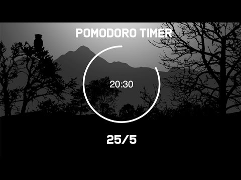 25 minute timer - Pomodoro timer - 4 x 25 min - with piano