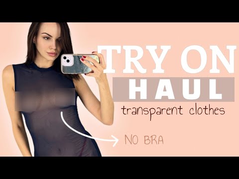 [4K] Transparent Try on Haul with Jana | No Bra Challenge