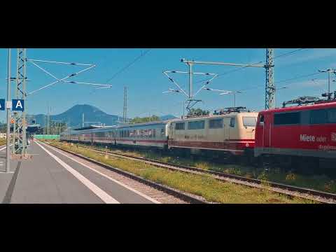 Abfahrt der 111 067-5 und 111 212-2 am IC2083/RE24 in Freilassing am 19.7.2025