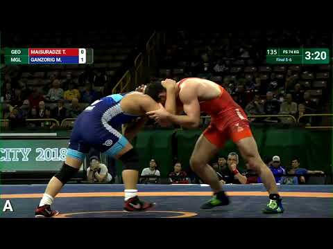 Final 5-6 FS - 74 kg: T. MAISURADZE (GEO) v. M. GANZORIG (MGL)