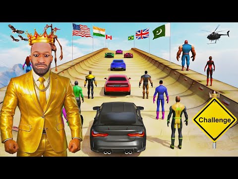 All Car Jump Challenge 🔥 Video de juego de superhéroes de acrobacias en mega rampas #megaramp #ch...