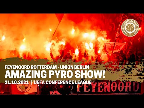 Feyenoord Rotterdam vs. Union Berlin amazing Pyro Show 21.10.2021 UEFA Confernce League