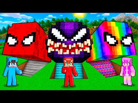 Creamos BASES SECRETAS de SPIDERMAN SUBTERRÁNEAS en Minecraft!