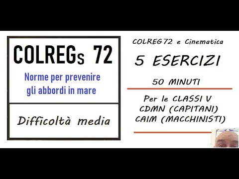 CNM027 - Cinematica RADAR e COLREGS 72 - 5 esercizi di cinematica radar riguardanti le ColRegs 72