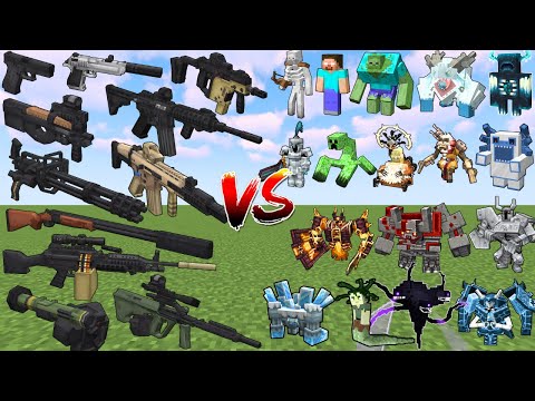ALL Minecraft Vic's Point Blank Guns vs Every Strongest Boss Mob