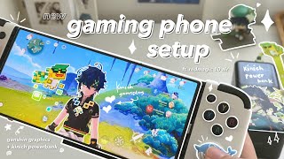 ₊˚ʚ 🌱 gaming phone setup ft. genshin - REDMAGIC 10 air, graphics & gameplay, merch