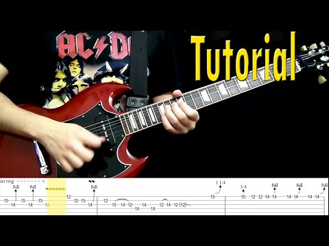 Tutorial AC/DC - What Do You Do For Money Honey Guitar Solo (Lesson with tabs)