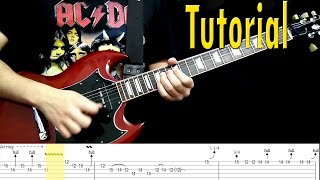 Tutorial AC/DC - What Do You Do For Money Honey Guitar Solo (Lesson with tabs)