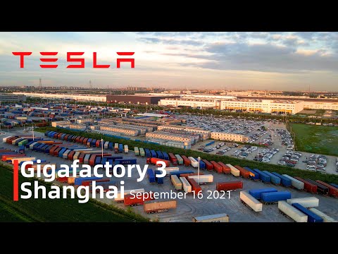 (September 16 2021)Tesla Gigafactory 3 Shanghai 4K Video