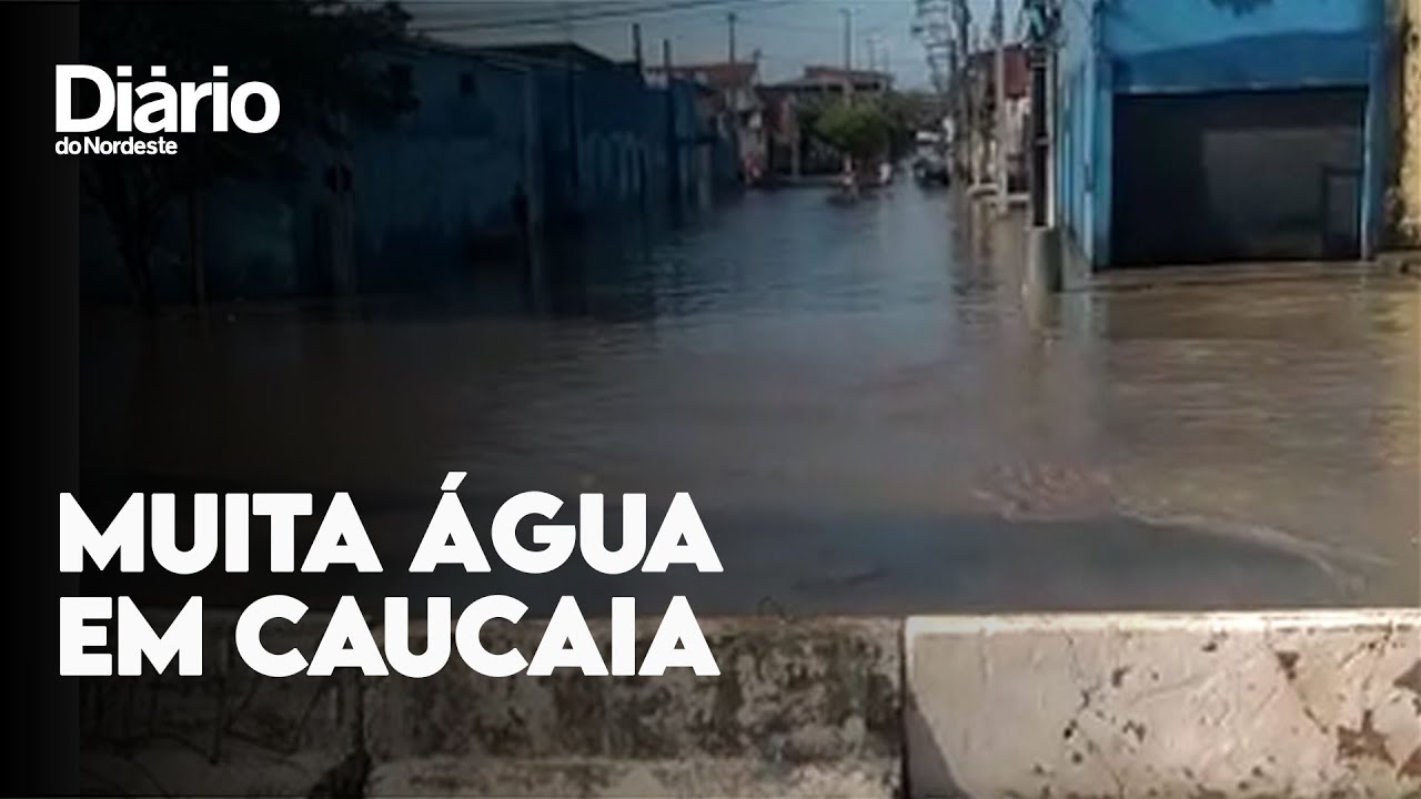 Imagem da notícia Após chuva intensa, Rio Maranguapinho transborda, alaga casas e invade BR-222 em Caucaia