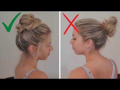 Astuce coiffure avec volume : faire un chignon haut...