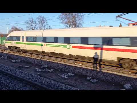 ICE- T BR DB 415 Durchfährt Bahnhof Rathenow Richtung Berlin bei Sonnenschein am 19.01.2023