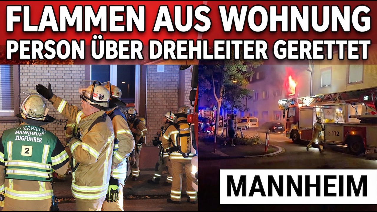 Flammen aus dem 1. Obergeschoss – Wohnungsbrand in Mannheim-Sandhofen