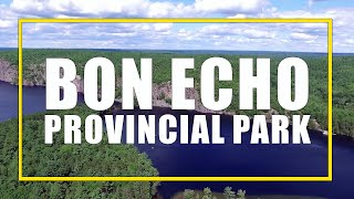 Drone footage of beautiful Bon Echo Provincial Park.