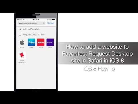 How to add a website to Favorites; Request Desktop...