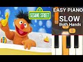 Sesame Street Ernie And His Rubber Duckie SLOW Both Hands Easy Piano Tutorial