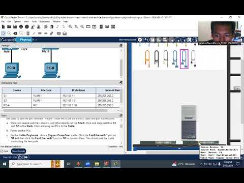 2.9.2 Lab - Packet Tracer Basic Switch and End Device Configuration - Physical Mode