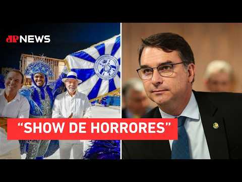 Flávio Bolsonaro detona homenagem a Lula na Sapucaí