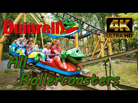 All rollercoasters Attractiepark Duinrell Onride [4K]