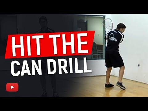 Racquetball "Hit the Can Drill" Forehand and Backhand Accuracy Test
