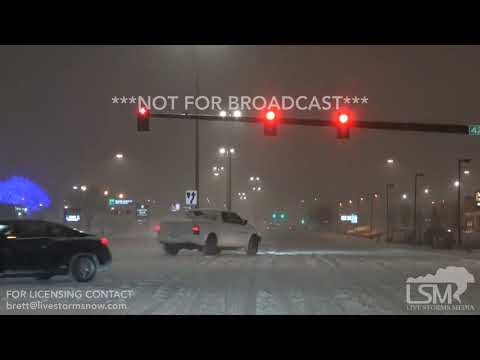 12-26-2018 Fargo ND Accumulating Snow Covered Roads- Snow Dust on I-29S