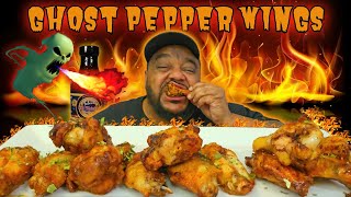 Ghost Pepper BBQ Wing!  Is it Too Hot to Handle? Lets Eat A Huge Pile Of Wings.
