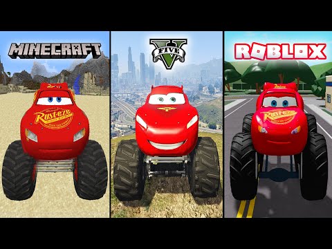 Minecraft McQueen Monster Truck vs GTA 5 McQueen Monster Truck vs Roblox McQueenTruck - WHO IS BEST?