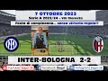 7.10.2023 INTER-BOLOGNA 2-2  ** FESTA MIO 65° COMPLEANNO...SENZA VITTORIA-REGALO** (Video Biapri)