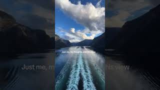 Cruising in the Fjords 💙 with msc friend Ilyas arkaliev 🫶 Just me, my thoughts, and this view