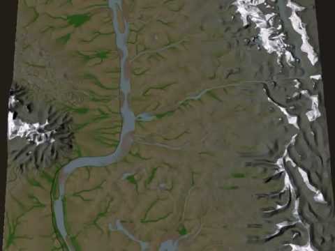 GeoTerSys river flow in Anduin Valley.