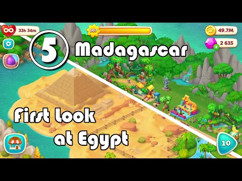 Wildscapes Walkthrough Gameplay - Unlocking All Animals - Madagascar - Part 5 - Lets Play Match 3